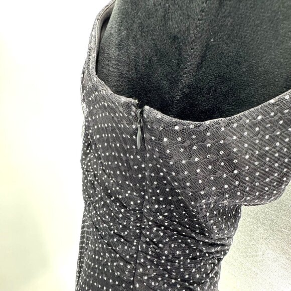 Evan Picone Polka Dot Halter Mesh Dress Women 14 Tank Empire Waist Y2K Babydoll - Picture 4 of 7